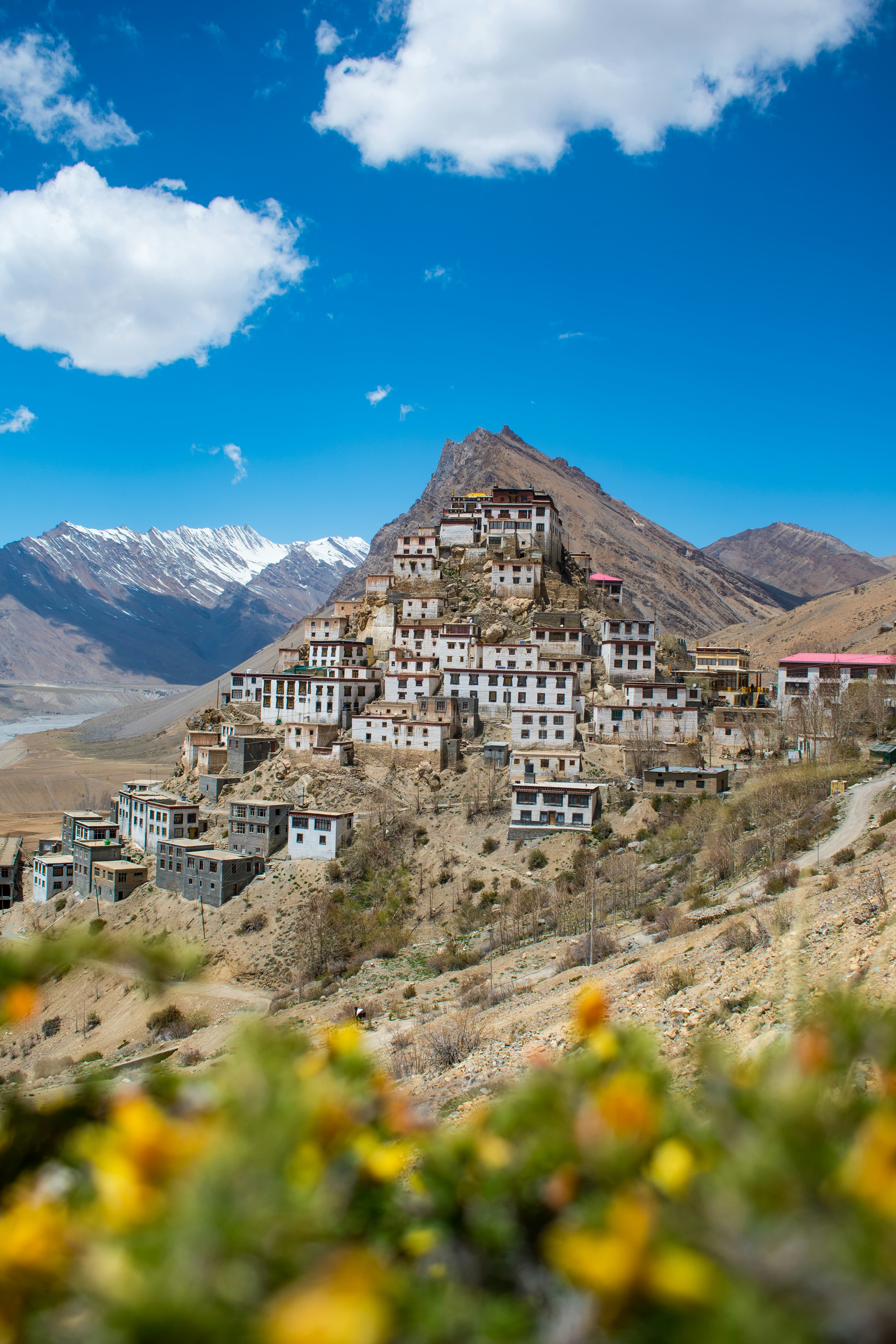 Key Monastery rising above the cold-desert slopes of Spiti Valley